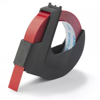 DYMO Αυθεντική ταινία ανάγλυφης εκτύπωσης | 9 mm x 3 m ρολό | Λευκή εκτύπωση σε κόκκινο | Αυτοκόλλητη | για συσκευές ανάγλυφης εκτύπωσης | 1 τεμ.