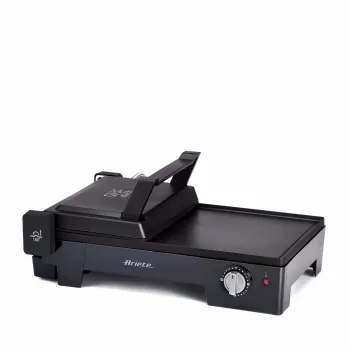 Ariete 1916 MultiGrill 3 in 1 γκριλ επαφής, 2400 W, ρυθμιζόμενος θερμοστάτης, αντικολλητική πλάκα, δίσκος λίπους, μαύρο