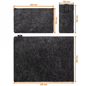 Durable 507158 MultiBag EFFECT θήκη για laptop / tablet 16,4″ (41,7 cm), τσόχα από ανακυκλωμένο PET, με θήκη αξεσουάρ και τηλεφώνου