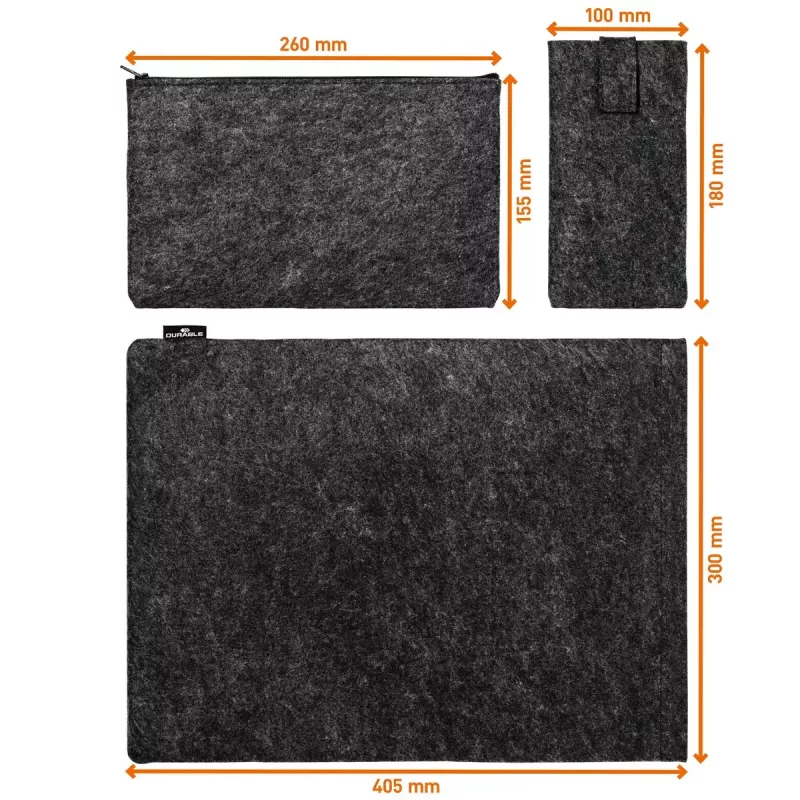 Durable MultiBag Effect 507158 θήκη για φορητό υπολογιστή / tablet 16,4 ιντσών, ανακυκλωμένη τσόχα PET, με θήκες για αξεσουάρ και κινητό