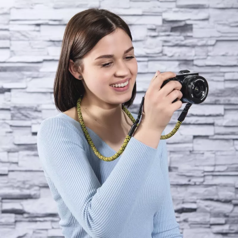 Λουρί ψηφιακής κάμερας Hama Braid 120 νάιλον μαύρο, κίτρινο