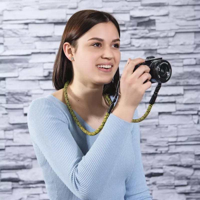 Λουρί ψηφιακής κάμερας Hama Braid 120 νάιλον μαύρο, κίτρινο