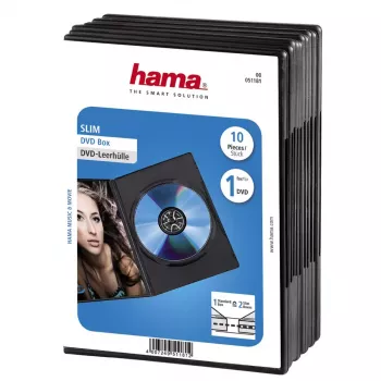 Λεπτή θήκη DVD Hama 51181 μαύρη 1 δίσκος