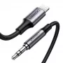 Ugreen 70509 Καλώδιο κινητού τηλεφώνου Ασημί 1 m 3,5 mm Lightning