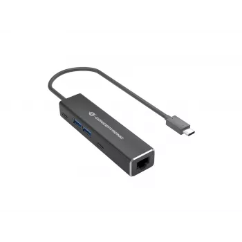 Conceptronic ABBY13B Προσαρμογέας Gigabit Ethernet USB 3.2 Gen 1 με USB hub, GbE, USB-A x 2, USB-C x 2