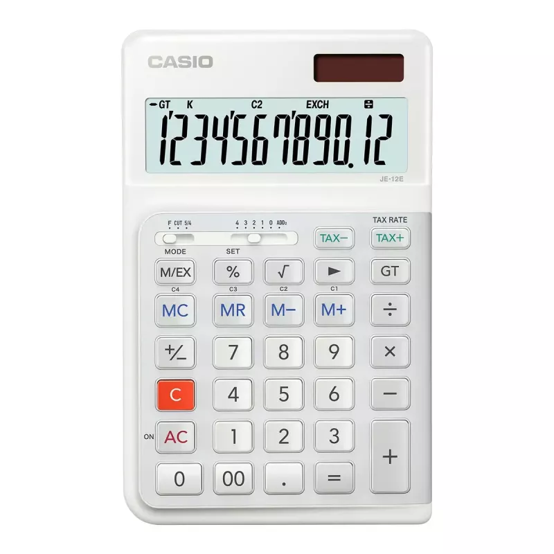 Βασική αριθμομηχανή Casio JE-12E-WE Desktop 12 ψηφία λευκό