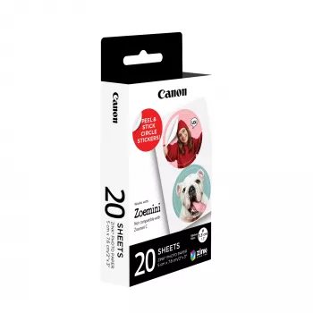 Canon ZINK™ 1.3” προκομμένα στρογγυλά αυτοκόλλητα, 20 φύλλα