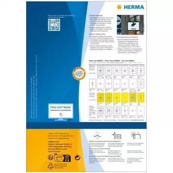 HERMA 9501 Αυτοκόλλητη ετικέτα ορθογώνια μόνιμη λευκό 50 τεμ.