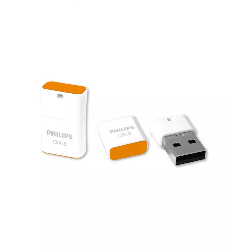 Philips Pico μονάδα flash USB 128 GB USB Type-A 2.0 Πορτοκαλί, Λευκό