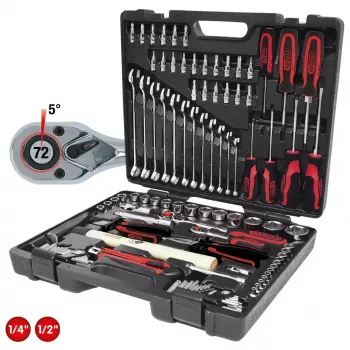 KS Tools CHROMEplus βαλίτσα εργαλείων 1/4 inch + 1/2 inch, 97 τεμ. (918.0797)