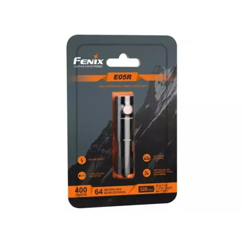 Fenix E05R μίνι φακός, 400 lm, μαύρος