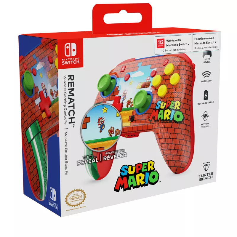 Turtle Beach Rematch ασύρματος χειριστήριο για Nintendo Switch, Mario Bricks Reveal