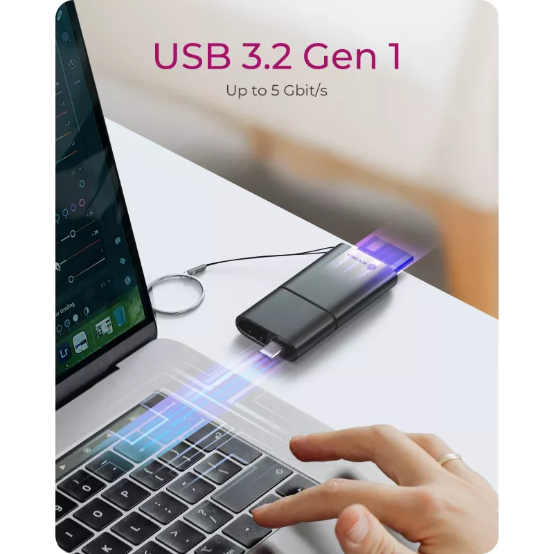 ICY BOX 2-in-1 αναγνώστης καρτών μέσω θύρας USB Type-A & USB Type-C
