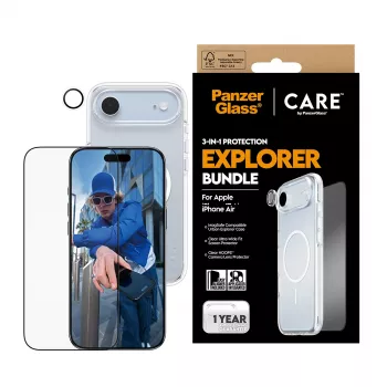 Σετ προστασίας οθόνης PanzerGlass 3-in-1 Explorer Set CR66372 για iPhone 17 Air (σκληρυμένο γυαλί, προστασία κάμερας, εργαλεία καθαρισμού)