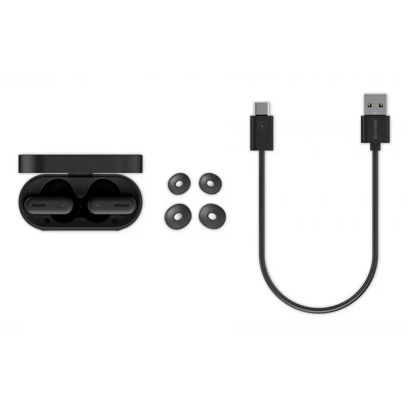 Headset Philips TAT6000BK/00 True Wireless Stereo (TWS) Bluetooth In-ear, 20–20000 Hz, 10 m, Μαύρο