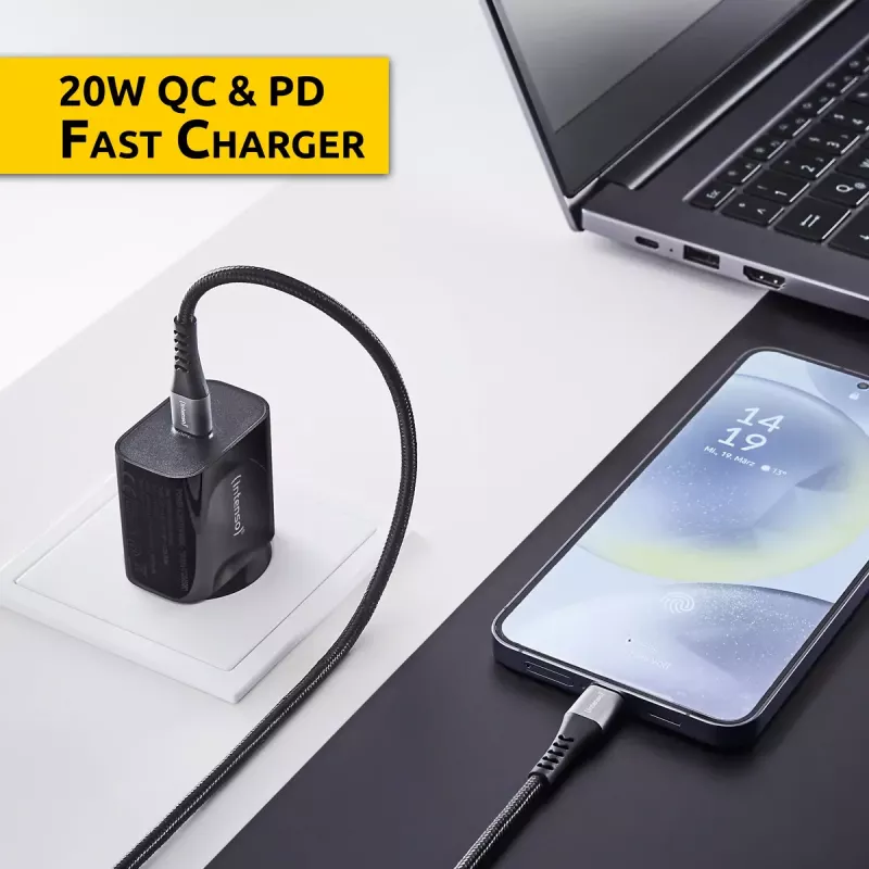 Τροφοδοτικό Intenso W20C 20W USB-C μαύρο
