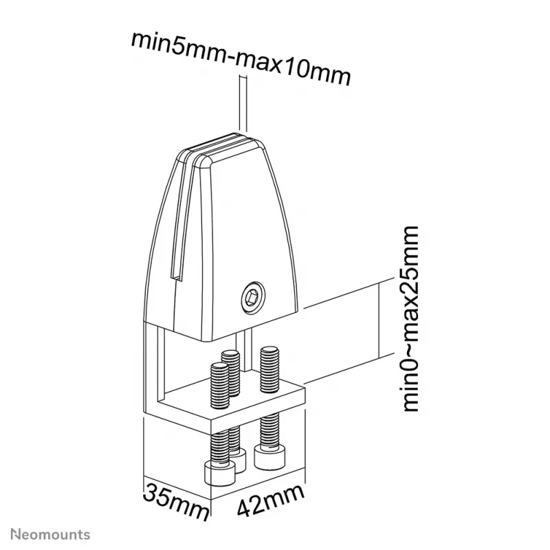Σετ σφιγκτήρα γραφείου Neomounts NS-CLMP25 μαύρο (2 τεμ.) – μέγ. 5 kg