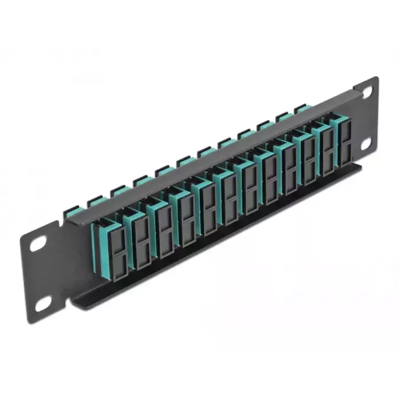 Patch panel οπτικών ινών DeLOCK 10 ιντσών 12 Port SC Duplex aqua 1U μαύρο