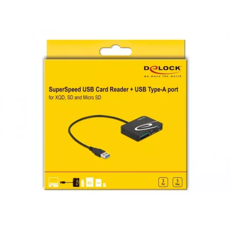 Αναγνώστης καρτών DeLOCK 91756 Μαύρο MicroSD SD MMC USB 5 Mbit/s