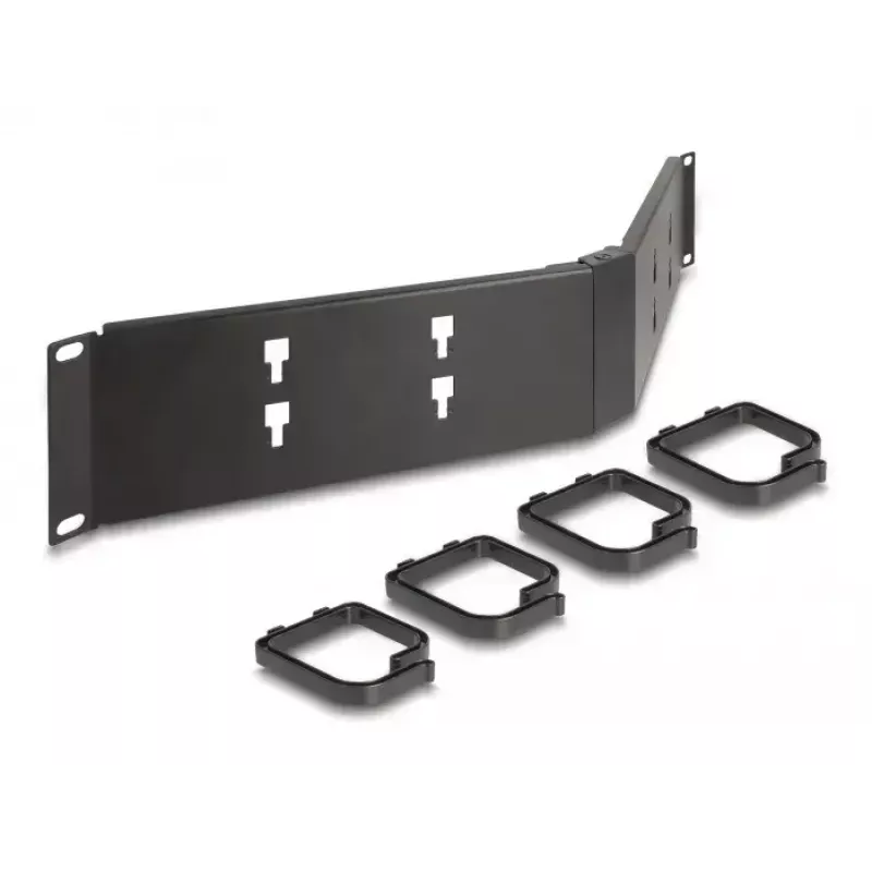 Πάνελ διαχείρισης καλωδίων DELOCK 19 ιντσών 66978 2U γωνιακό μαύρο