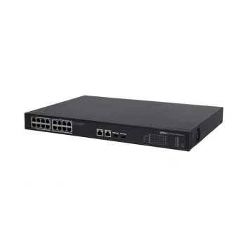Dahua Technology PoE DH-PFS3220-16GT-190 διακόπτης δικτύου Unmanaged L2 Gigabit Ethernet (10/100/1000) Power over Ethernet (PoE) 1U μαύρο