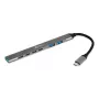 USB-C Hub 7-in-1 BakkerElkhuizen BNECHUB3A4C — 7 θύρες (USB 3.2 Gen1 A, USB 3.2 Gen1 C, USB 2.0), θήκη αλουμινίου, γκρι/μαύρο