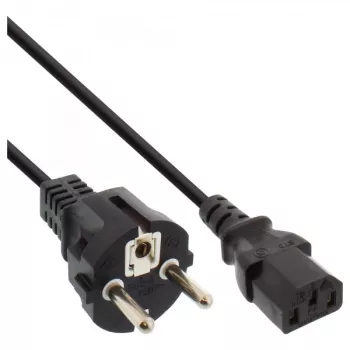 InLine καλώδιο τροφοδοσίας, CEE 7/7 ευθύ / 3pin IEC C13 αρσενικό, μαύρο, 5m