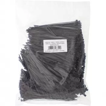 Δεματικό καλωδίου InLine 140 mm μήκος 3,6 mm πλάτος νάιλον μαύρο, συσκευασία 1000 τεμ.
