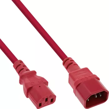InLine Καλώδιο επέκτασης τροφοδοσίας C13 / C14, κόκκινο, 0,75 m