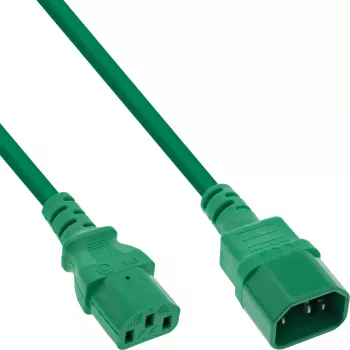 InLine Καλώδιο επέκτασης τροφοδοσίας C13 / C14, πράσινο, 0,75 m