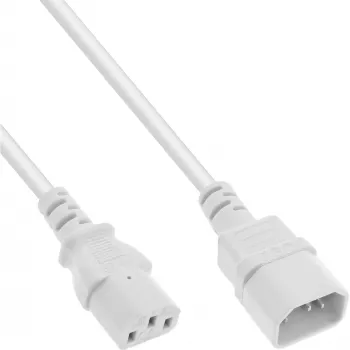 InLine Καλώδιο επέκτασης τροφοδοσίας C13 / C14, λευκό, 0,3 m