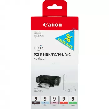 Canon PGI-9 MBK/PC/PM/R/G 5 κασέτες μελανιού πολυσυσκευασία