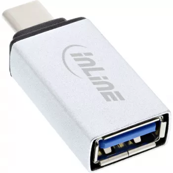 InLine USB 3.2 Gen.2 Adapter, USB-C αρσενικό σε USB-A θηλυκή, ασημί