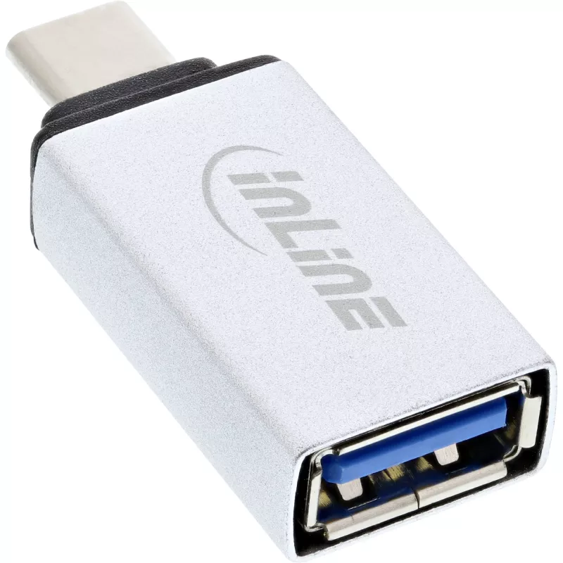 InLine USB 3.2 Gen.2 Adapter, USB-C αρσενικό σε USB-A θηλυκή, ασημί