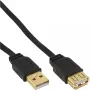 InLine Επίπεδο καλώδιο USB 2.0 Type-A αρσενικό / θηλυκή επιχρυσωμένο μαύρο 5m