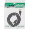 InLine Επίπεδο καλώδιο USB 2.0 Type-A αρσενικό / θηλυκή επιχρυσωμένο μαύρο 3m