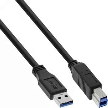 Καλώδιο USB 3.2 Gen.1, Type-A αρσενικό / Type-B αρσενικό, InLine 35310, 1 m, μαύρο
