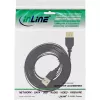 InLine Επίπεδο καλώδιο USB 2.0 Type-A αρσενικό/θηλυκή επιχρυσωμένο μαύρο 1 m