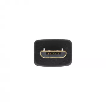 InLine Επίπεδο καλώδιο Micro-USB 2.0 USB A / Micro-B, μαύρο / χρυσό, 0,5 m