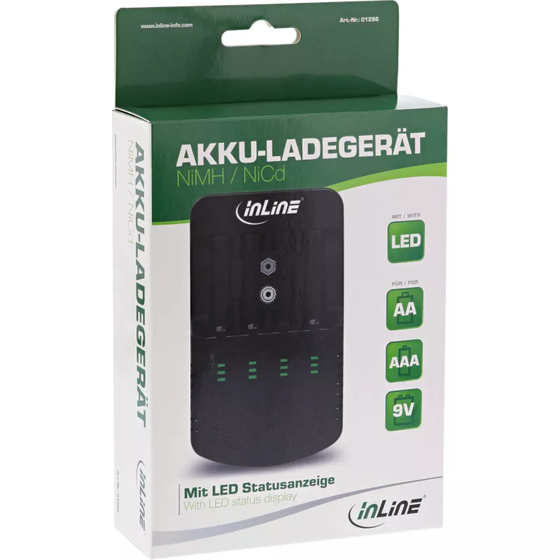 InLine φορτιστής NiMH/NiCd, AA AAA και 9V