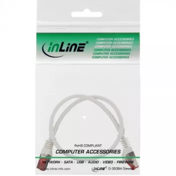 Καλώδιο δικτύου InLine S/FTP PiMF Cat.6 250MHz χαλκός χωρίς αλογόνα λευκό 0,5m