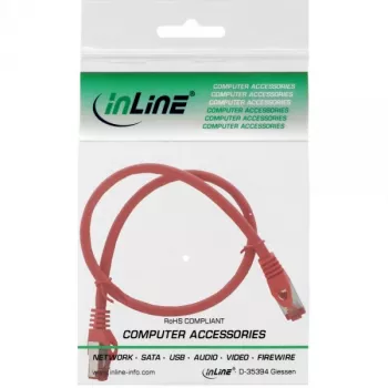 Καλώδιο δικτύου InLine S/FTP PiMF Cat.6 250MHz χαλκός χωρίς αλογόνα κόκκινο 0,5m