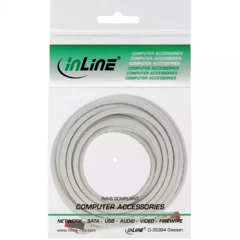 Καλώδιο δικτύου InLine S/FTP PiMF Cat.6 250MHz χαλκός χωρίς αλογόνα λευκό 7,5m