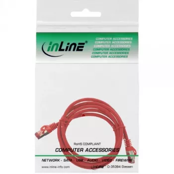 InLine Καλώδιο Patch S/FTP PiMF Cat.6 250MHz χαλκός χωρίς αλογόνα κόκκινο 1m