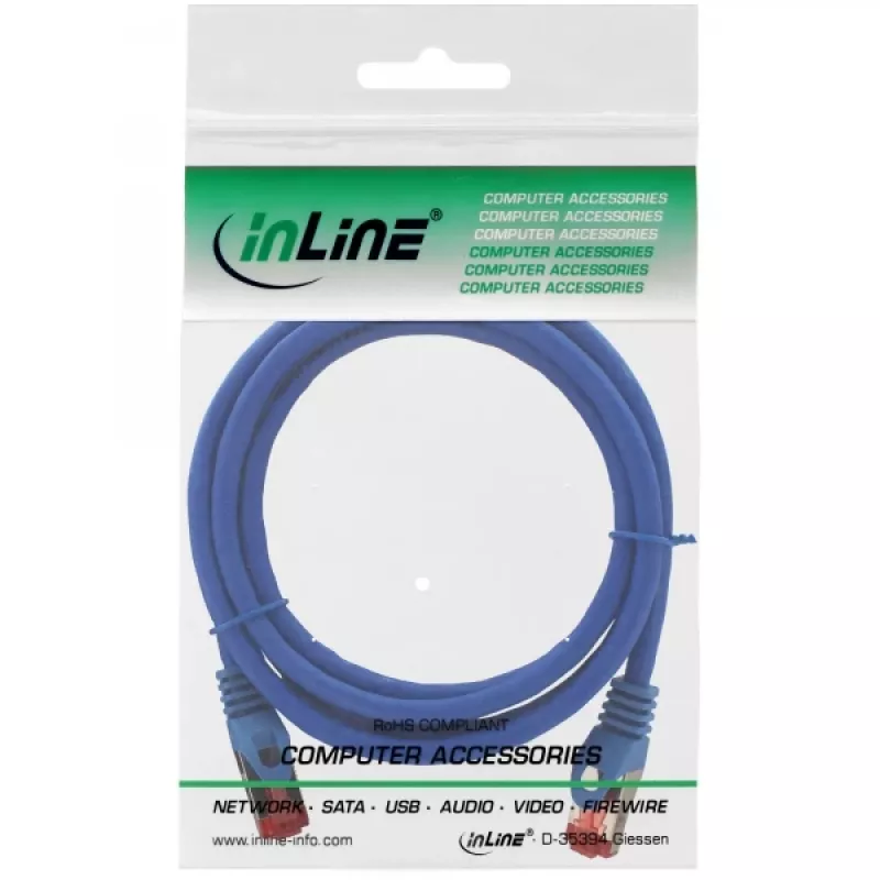 InLine Καλώδιο Patch S/FTP PiMF Cat.6 250MHz χαλκός χωρίς αλογόνα μπλε 1,5m