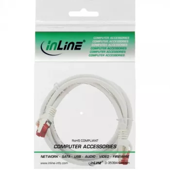 InLine Καλώδιο Patch S/FTP PiMF Cat.6 250MHz χαλκός χωρίς αλογόνα λευκό 2m