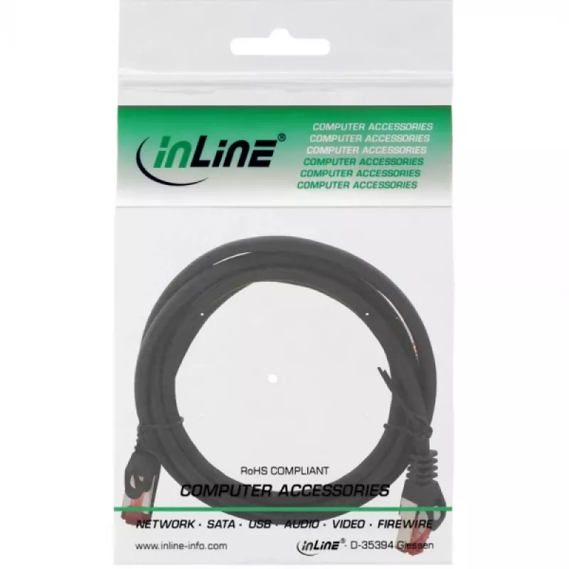 InLine Καλώδιο Patch S/FTP PiMF Cat.6 250MHz χαλκός χωρίς αλογόνα μαύρο 2m