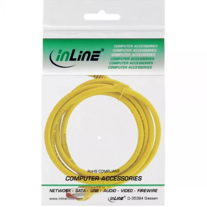 InLine Καλώδιο Patch S/FTP PiMF Cat.6 250MHz Χαλκός χωρίς αλογόνα κίτρινο 3m