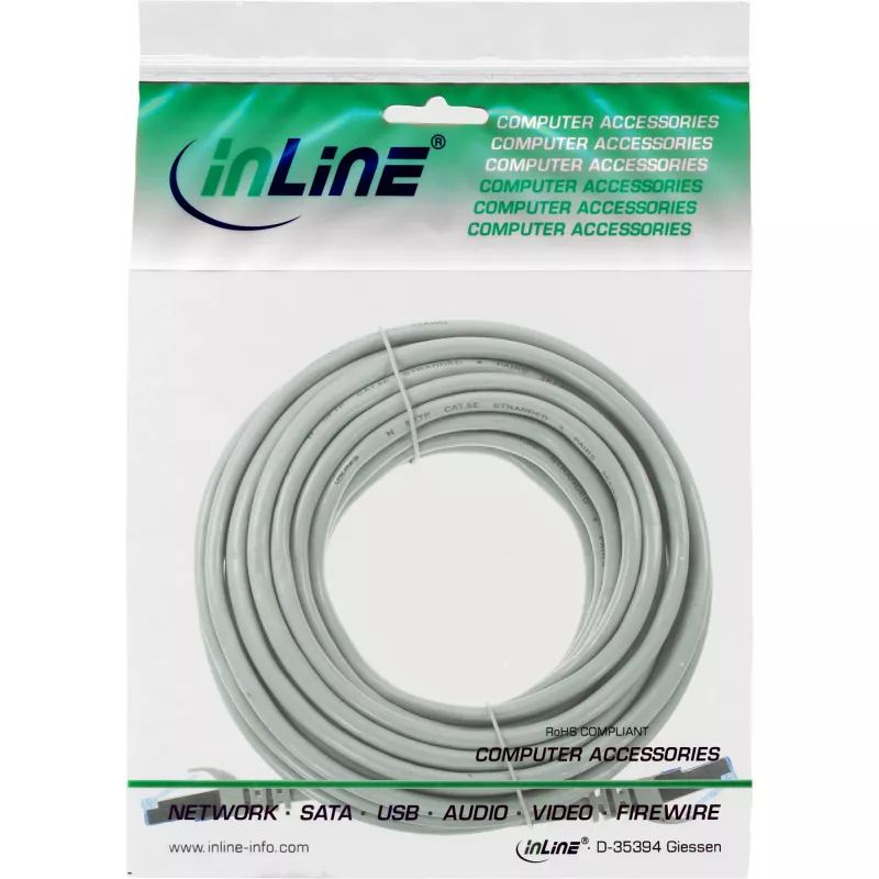 InLine Patchkabel, Cat.6A, S/FTP, TPE εύκαμπτο, γκρι, 5m