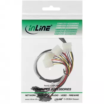 InLine καλώδιο SAS, Mini SAS SFF-8087/4x SAS SFF-8482+τροφοδοσία, SAS HDD σε ελεγκτή 0,75m